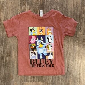 Bella Canvas Kids Bluey The Eras Tour Kids/Toddler T-Shirt, Maroon, 2T